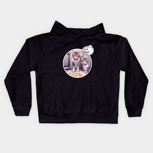 cat chef Kids Hoodie by LycheeDesign